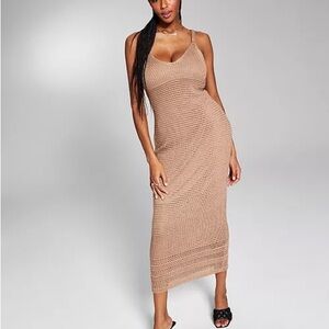 INC International Concepts® crochet dress tan Size Medium NWT.